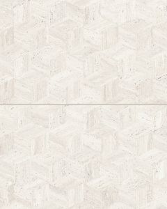 Sensi Roma White Satin Glazed Porcelain 24"x48" Cube Deco Tile