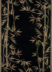 Sparta 3147 Black Bamboo Border Area Rug