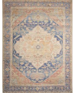 Vintage Washables VWS13 Blue Coral Area Rug