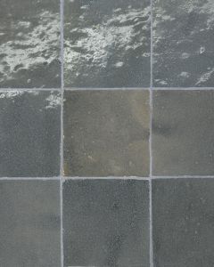 Zagora Charcoal Glossy Glazed Ceramic 4x4" Field Tile