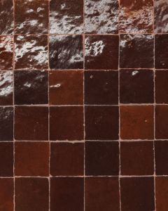Zagora Maroon Glossy Glazed Ceramic 2"x2" Mosaic Tile