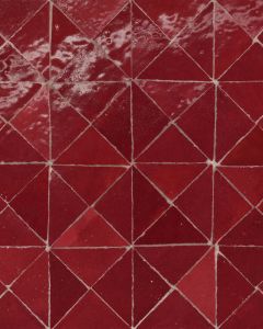 Zagora Rouge Glossy Glazed Ceramic Triangle Mosaic Tile