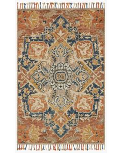 Zharah ZR-10 Rust/Blue Area Rug