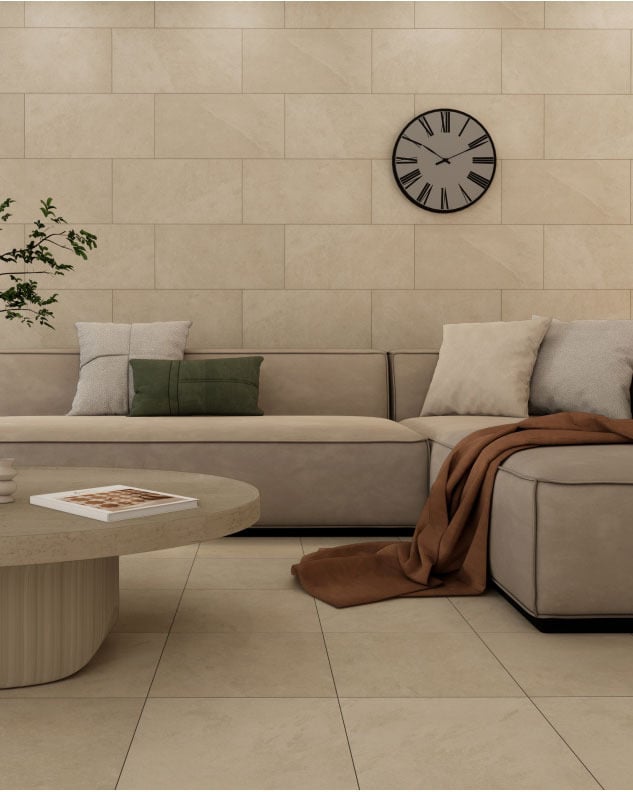 Esmer Brook II Cream 12x24 Ceramic Tile | Carpet Exchange