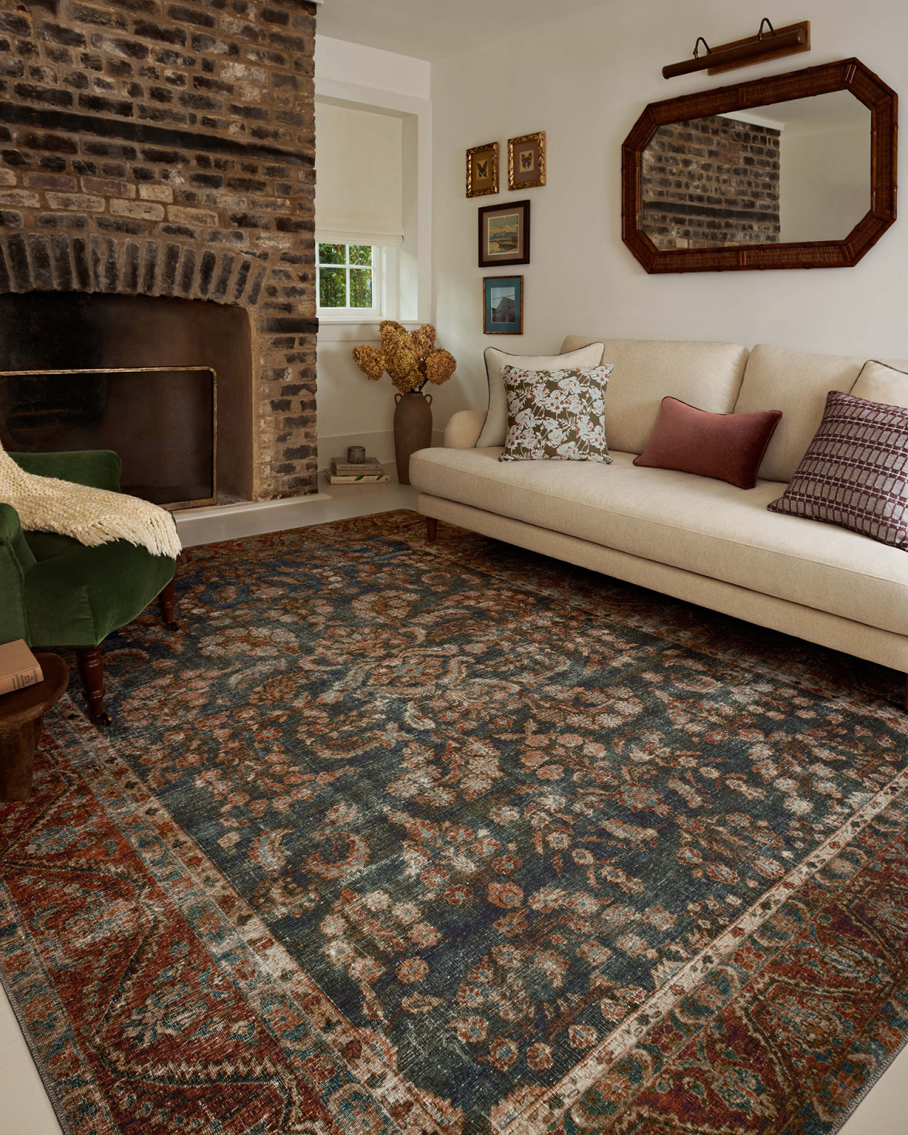 Loloi Jules JUL-10 Ocean/Spice Area Rug | Carpet Exchange