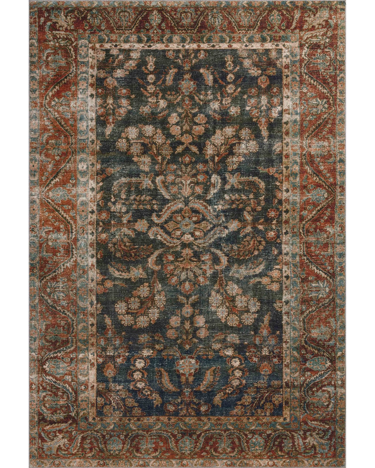 Loloi Jules JUL-10 Ocean/Spice Area Rug | Carpet Exchange