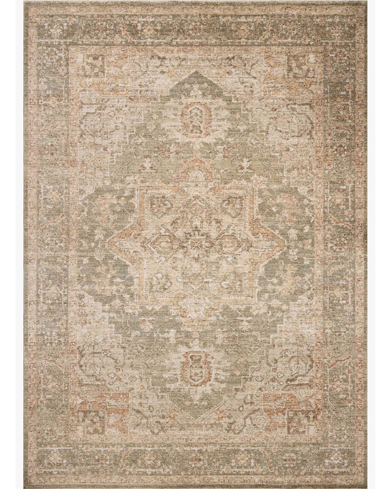 Loloi Palma PLM-08 Olive/Spice Area Rug | Carpet Exchange