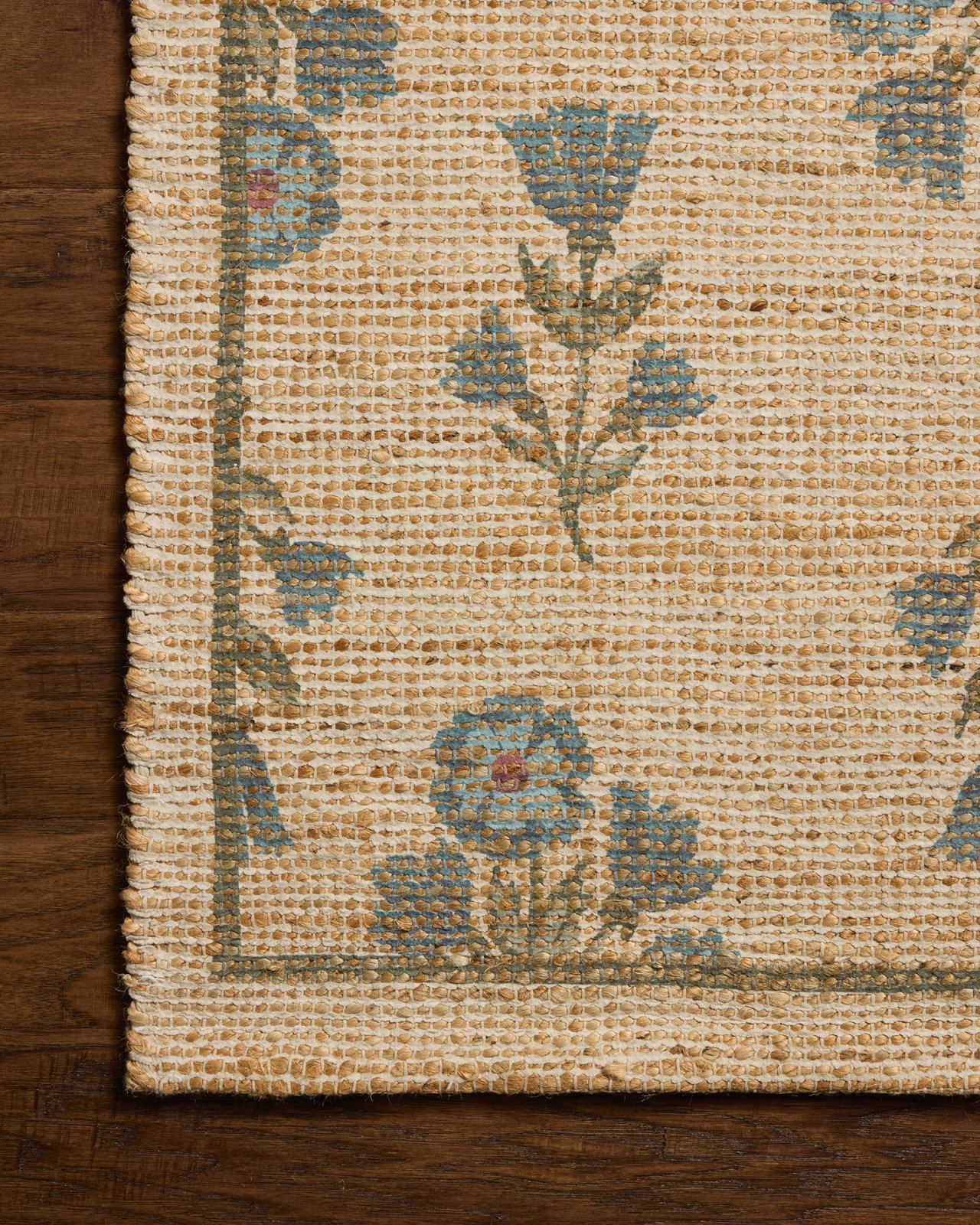Loloi Rue RUE-04 Moss/Blue Area Rug | Carpet Exchange