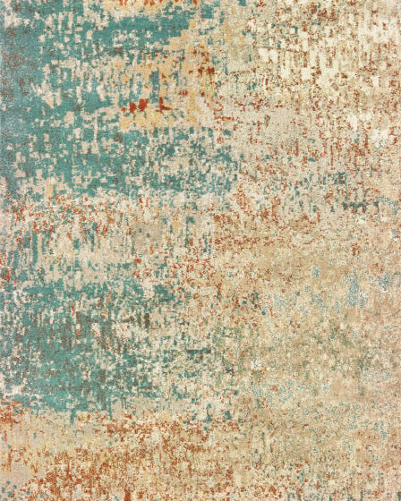Carson 9654b Blue/Orange Area Rug