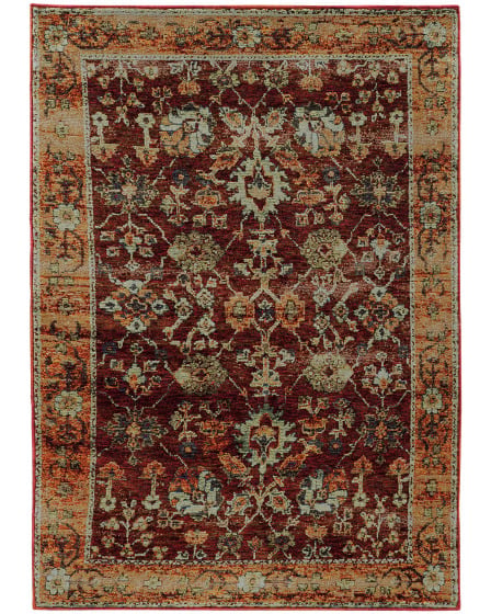 Andorra 7154a Red/Gold Area Rug