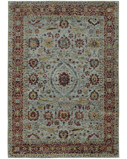 Andorra 7155a Blue/Red Area Rug
