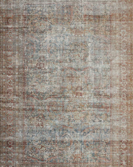 Jules Jul-05 Lagoon/Brick Area Rug