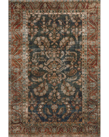 Loloi Jules JUL-10 Ocean/Spice Area Rug | Carpet Exchange