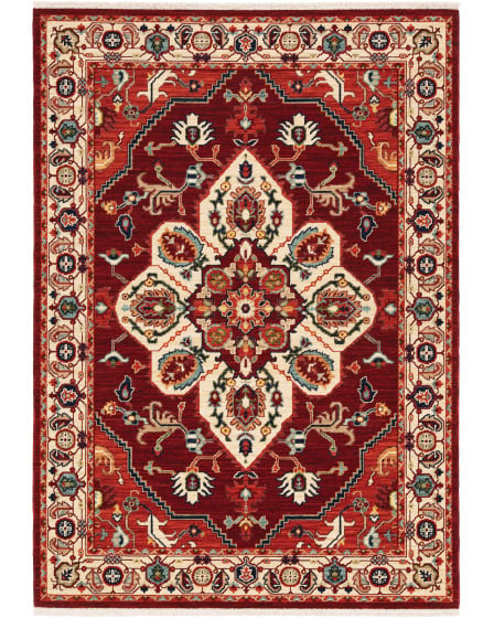 Lilihan 5502c Red/Ivory Area Rug