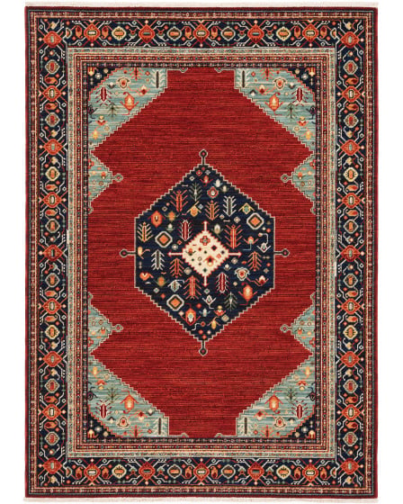 Lilihan 5503m Red/Blue Area Rug