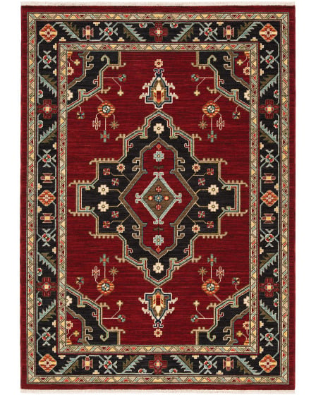 Lilihan 92R Red/Black Area Rug