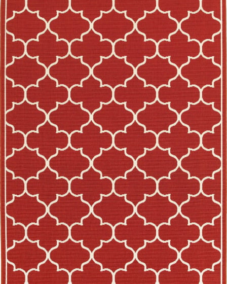 Meridian 1295r Red/Ivory Area Rug