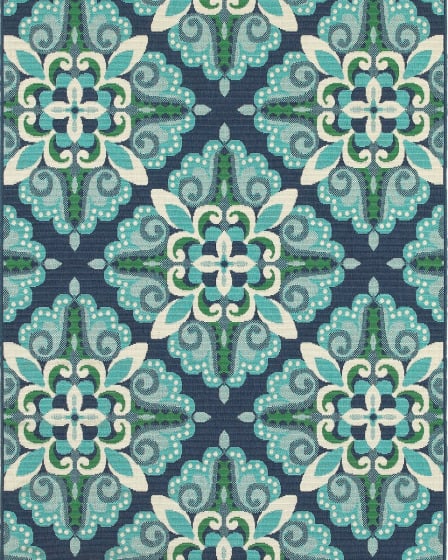 Meridian 2206b Blue/Green Area Rug
