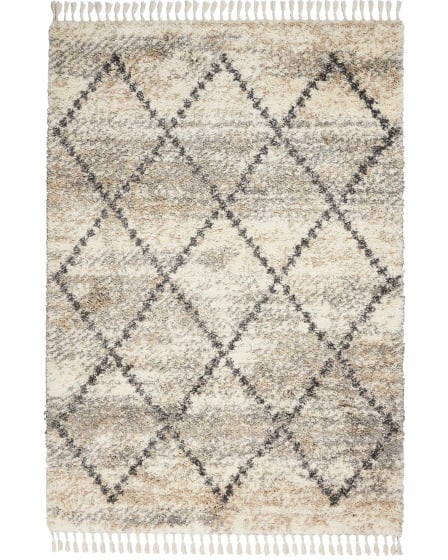 Oslo Shag OSL01 Ivory/Grey Area Rug