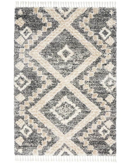 Oslo Shag OSL02 Grey/Ivory Area Rug