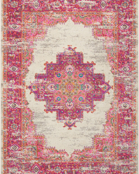 Passion PSN03 Ivory/Fuchsia Area Rug
