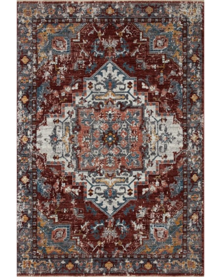 Samra SAM-10 Brick/Grey Area Rug