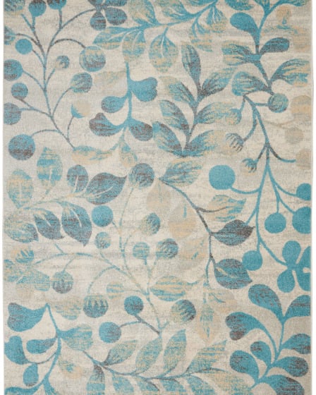 Tranquil TRA03 Ivory/Turquoise Area Rug