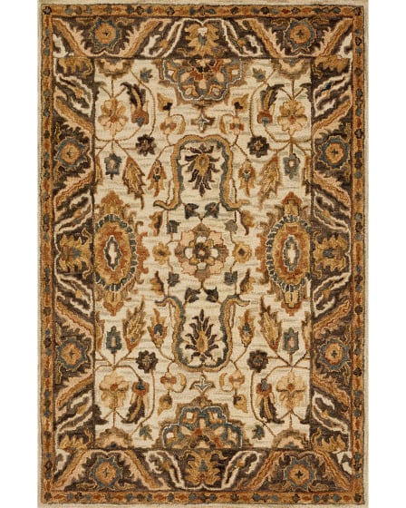 Victoria VK-02 Ivory/Dk Taupe Area Rug