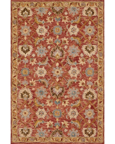 Victoria VK-09 Terracotta/Gold Area Rug