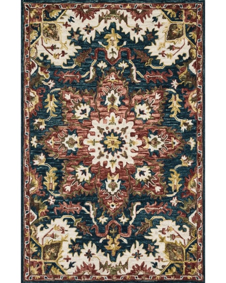 Victoria VK-13 Teal/Raspberry Area Rug