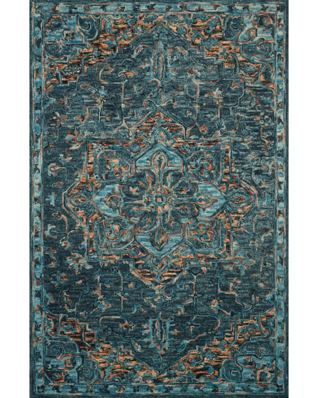 Victoria VK-15 Teal/Multi Area Rug