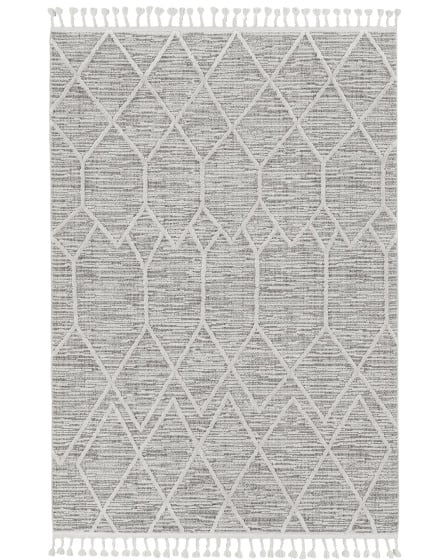 Willow 1102 Ivory Grey Honeycomb Area Rug