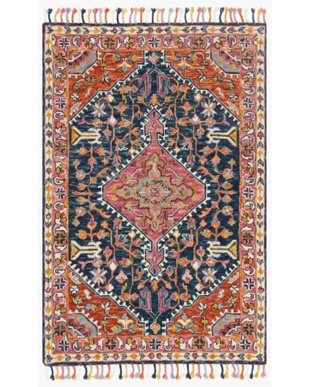 Zharah ZR-01 Navy/Multi Area Rug