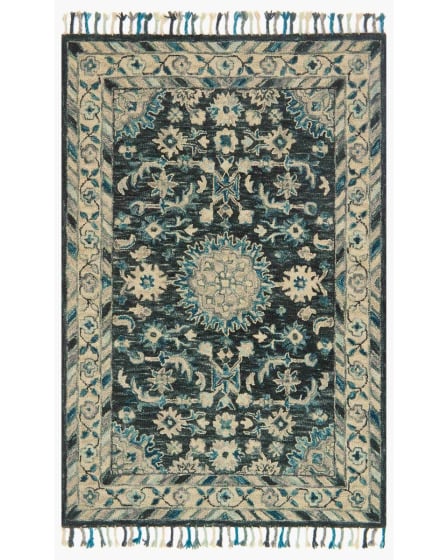 Zharah ZR-02 Teal/Grey Area Rug