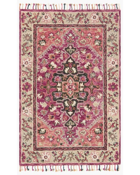 Zharah ZR-05 Raspberry/Taupe Rug