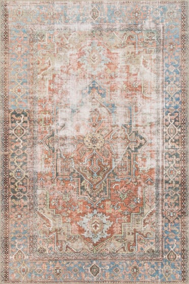 Loren LQ-15 Terracotta/Sky Area Rug