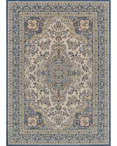 Old World Classic Floral Tabriz Alabaster/Powder Blue Area Rug