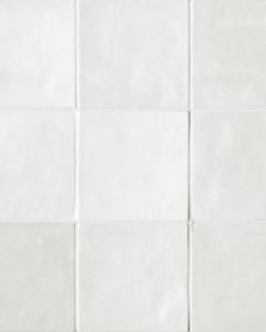 Cloe White Glazed Ceramic Tile 5"x5" Tile