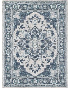 Dahlia 1401 Ivory/Blue Medallion Area Rug