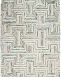 Interlock ITL06 Ivory/Turquoise Area Rug