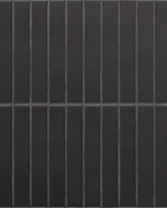 Le Cafe Black Porcelain Straight Stack Mosaic Tile 1"x6" Straight Stack Mosaic Tile