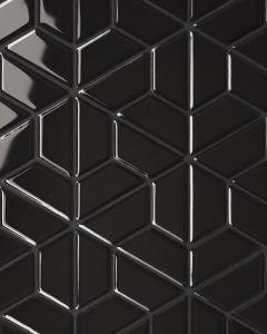 Le Cafe Black Porcelain Half Hexagon Mosaic Tile Half Hexagon Mosaic Tile