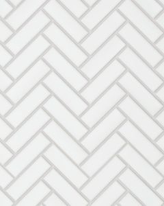 Le Cafe White Porcelain Herringbone Mosaic Tile 1"x3" Herringbone Mosaic Tile