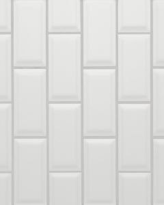 Le Cafe White Porcelain Off Set Mesh Mount Mosaic 2"x4" Tile
