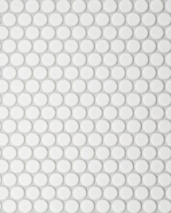 Le Cafe White Porcelain Penny Round Mosaic Tile 3/4" Penny Round Mosaic Tile
