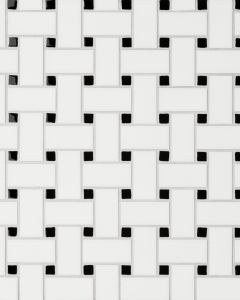 Le Cafe White/Black Porcelain Basket Weave Mosaic Tile Basket Weave Mosaic Tile