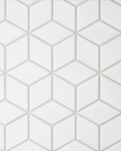 Le Cafe White Porcelain Diamond Mosaic Tile Diamond Mosaic Tile