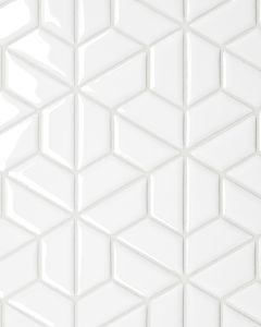 Le Cafe White Porcelain Half Hexagon Mosaic Tile Half Hexagon Mosaic Tile