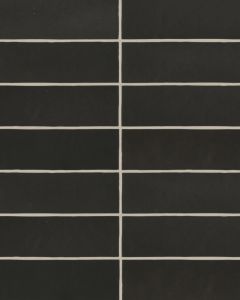 Makoto Kuroi Black Glazed Ceramic Tile 2.5"x10" Tile