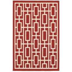 Meridian 9754r Red/Ivory Area Rug